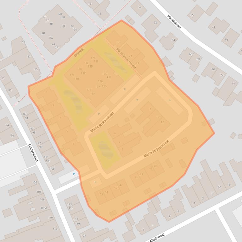 Kaart van postcodegebied 6461ME.