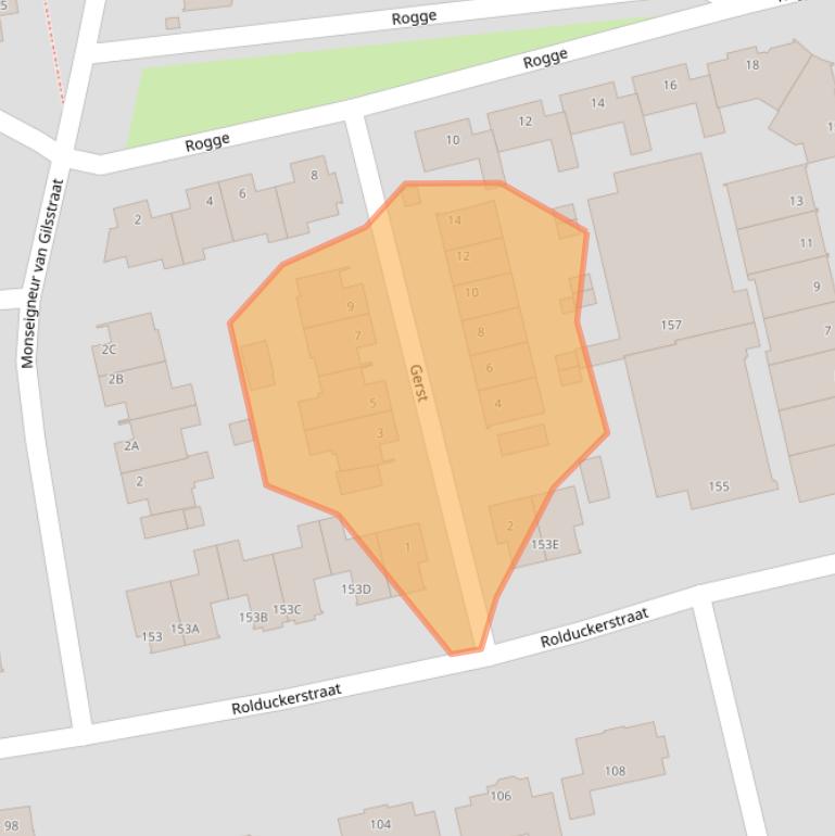 Kaart van postcodegebied 6461RC.