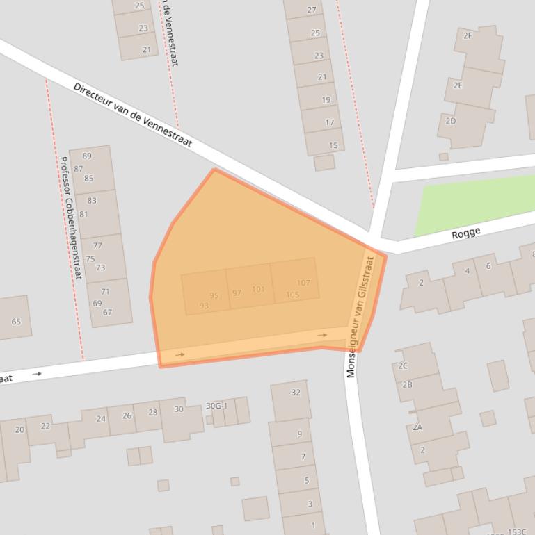 Kaart van postcodegebied 6461VC.