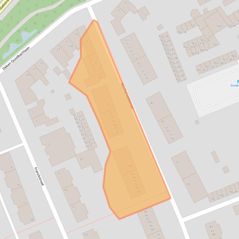 Kaart van postcodegebied 6461XM.