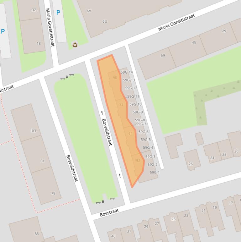 Kaart van postcodegebied 6462AZ.