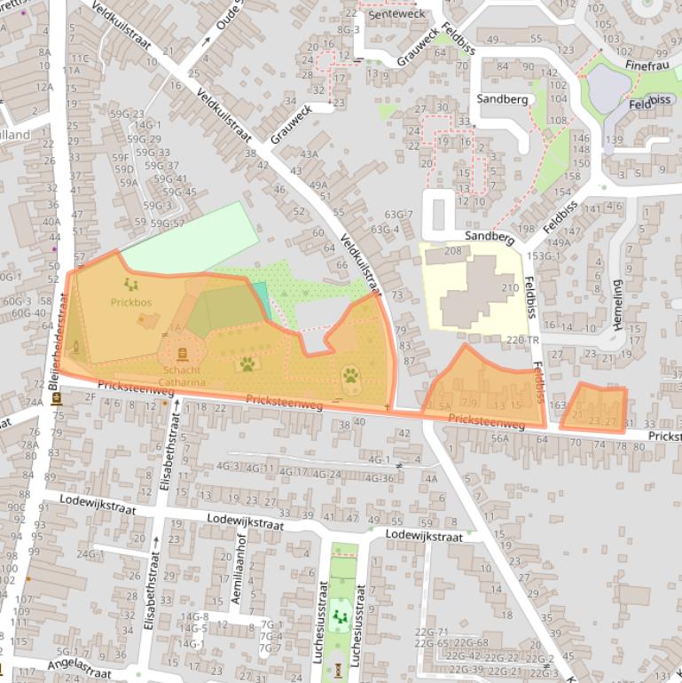 Kaart van postcodegebied 6462BJ.