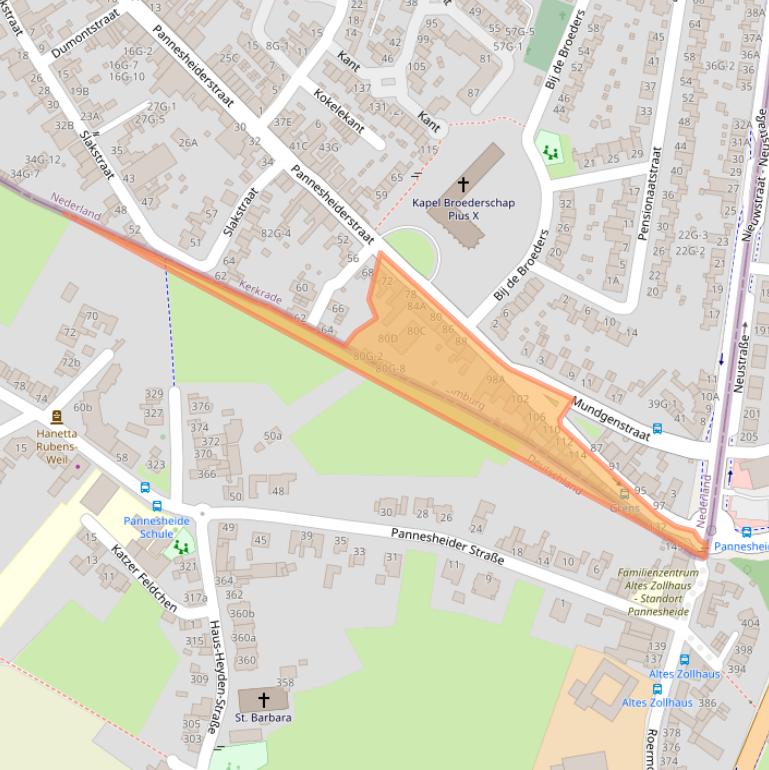 Kaart van postcodegebied 6462EE.