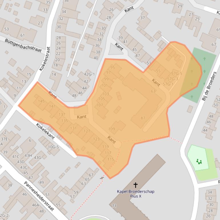 Kaart van postcodegebied 6462EX.