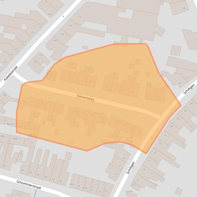 Kaart van postcodegebied 6462GG.