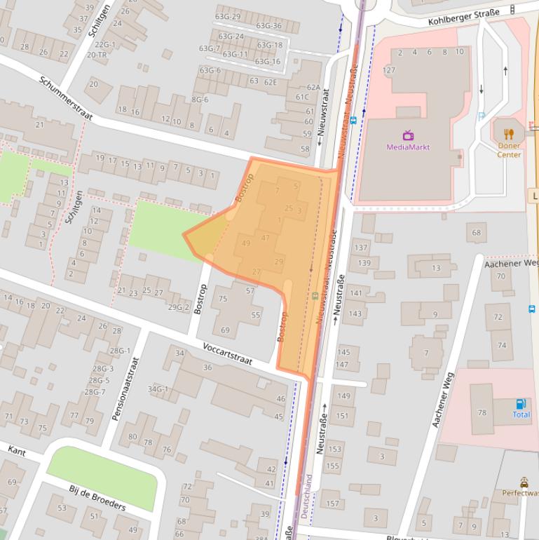 Kaart van postcodegebied 6462GT.