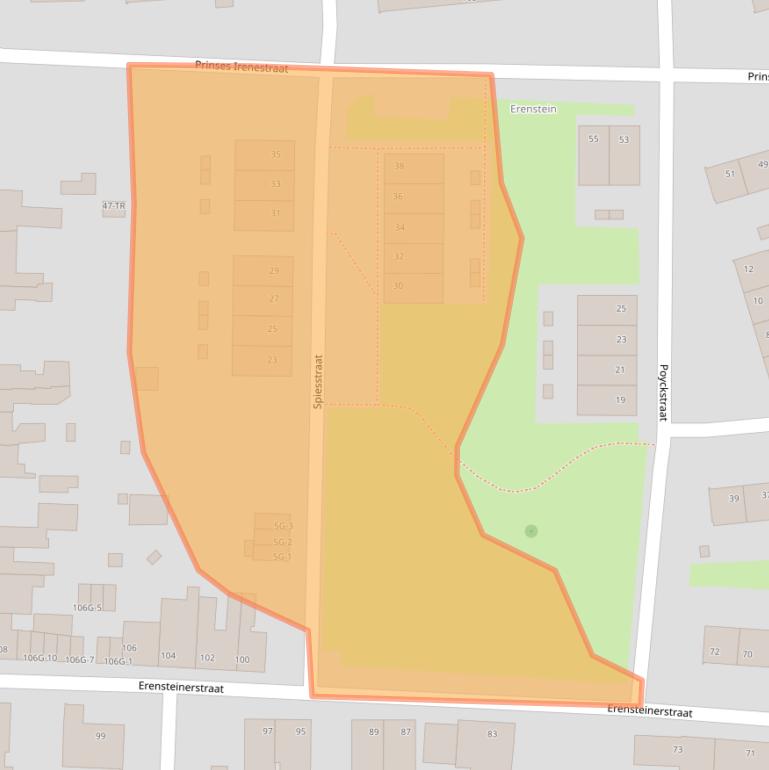 Kaart van postcodegebied 6463BJ.