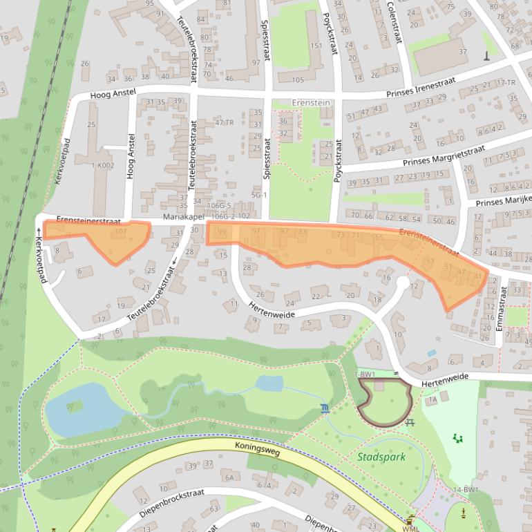 Kaart van postcodegebied 6463XN.