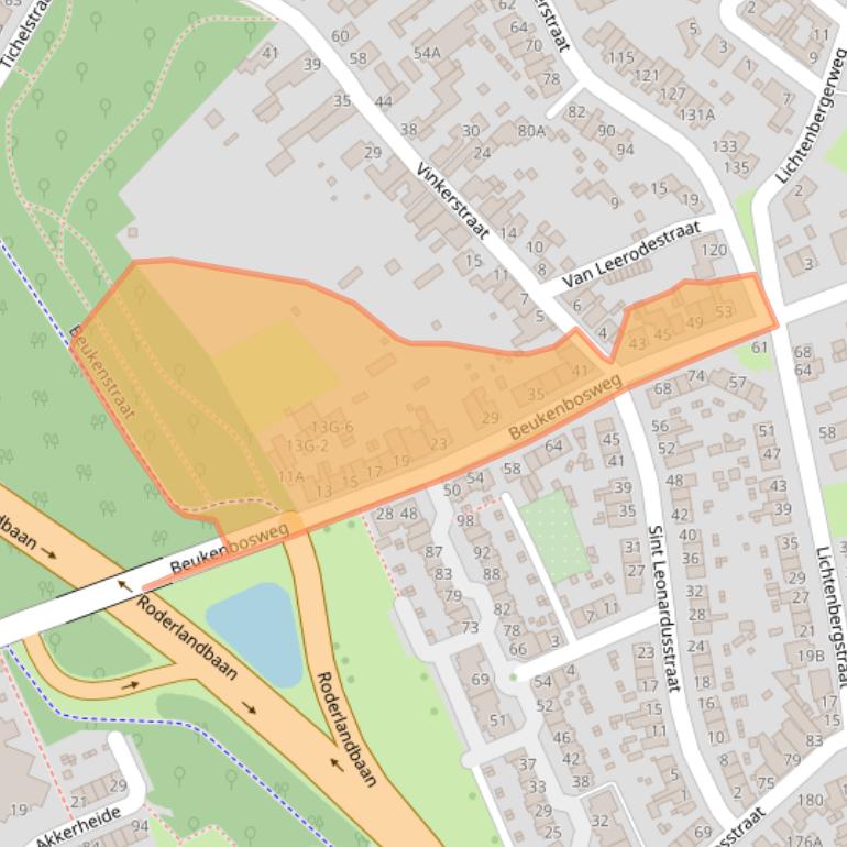 Kaart van postcodegebied 6464AA.