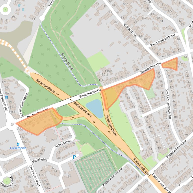 Kaart van postcodegebied 6464AB.