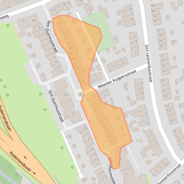Kaart van postcodegebied 6464AG.