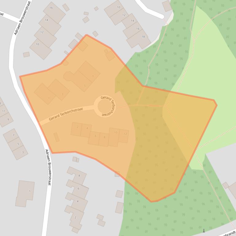 Kaart van postcodegebied 6464BA.