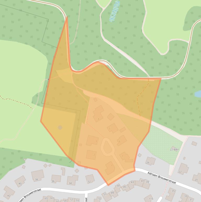 Kaart van postcodegebied 6464BD.