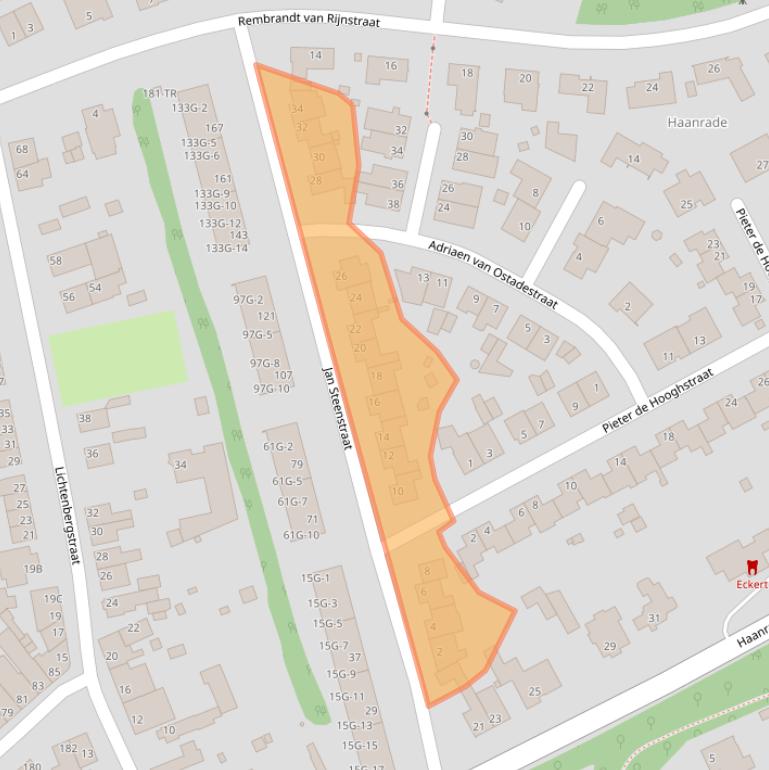 Kaart van postcodegebied 6464BT.