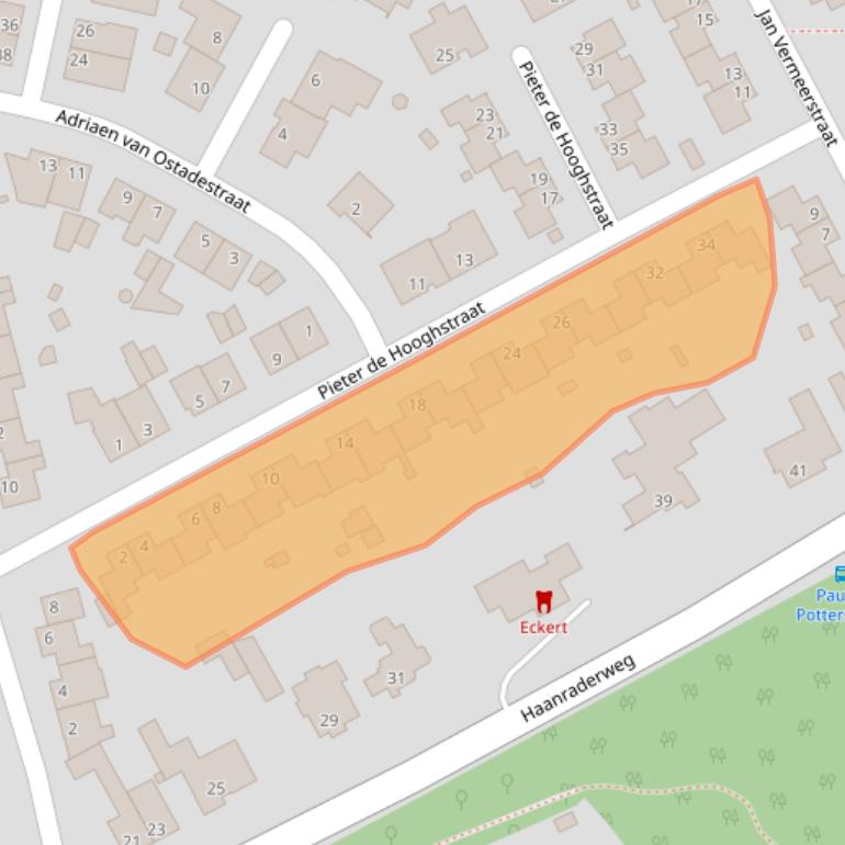 Kaart van postcodegebied 6464BX.