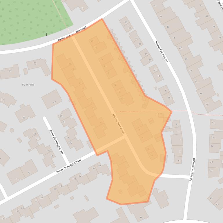 Kaart van postcodegebied 6464BZ.