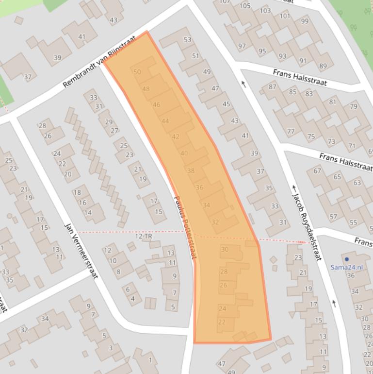 Kaart van postcodegebied 6464CB.