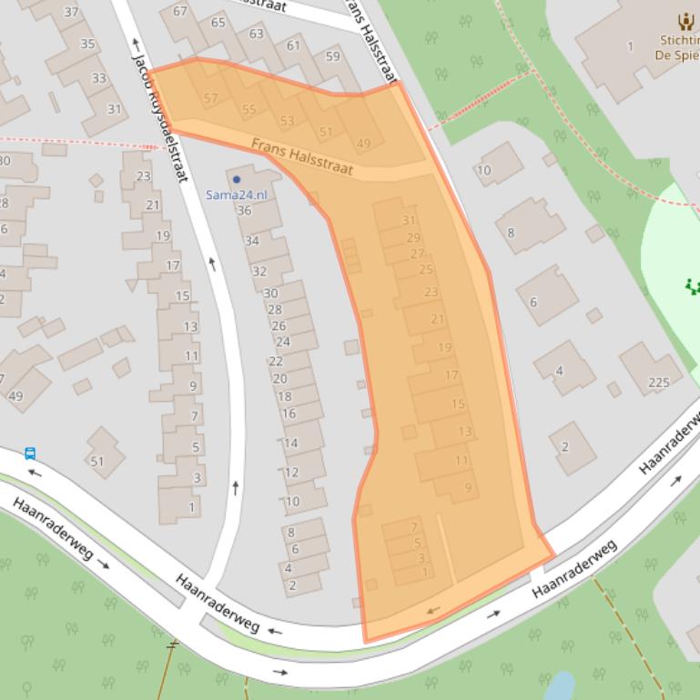 Kaart van postcodegebied 6464CE.