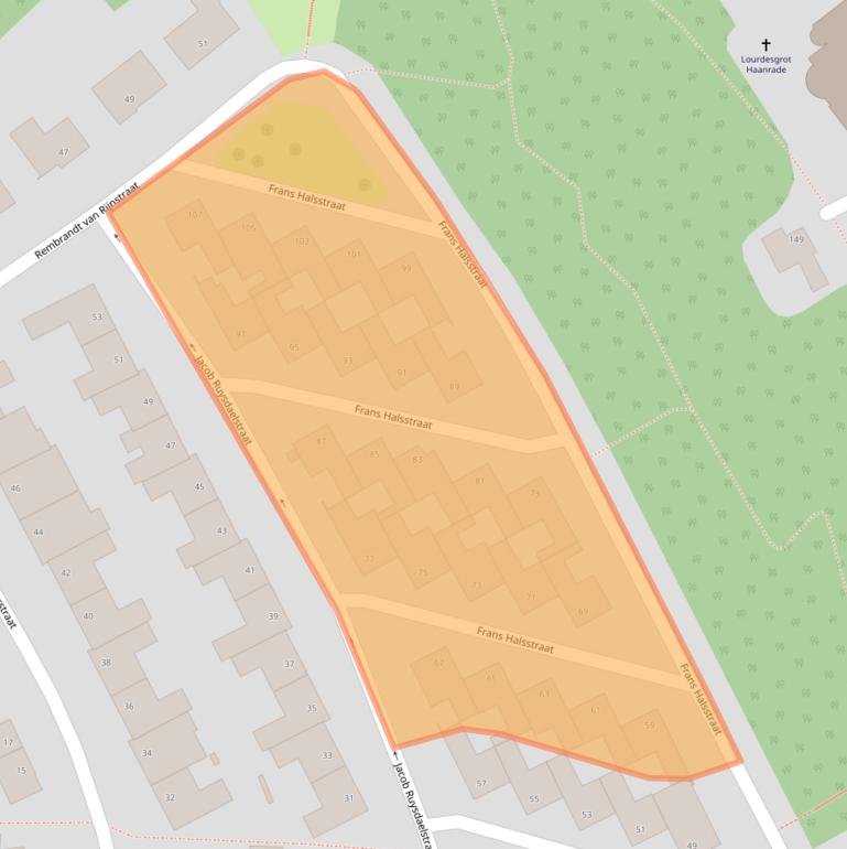 Kaart van postcodegebied 6464CG.