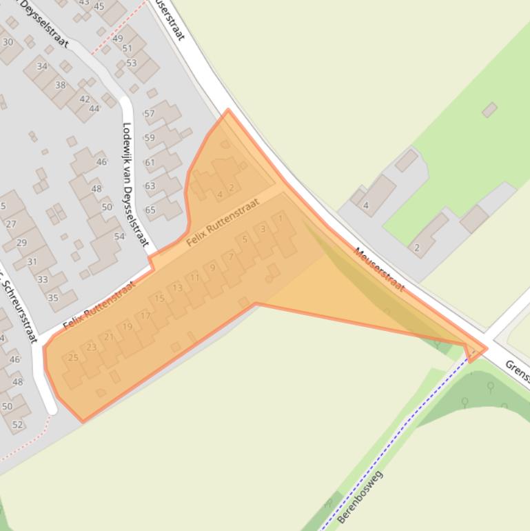 Kaart van postcodegebied 6464CJ.