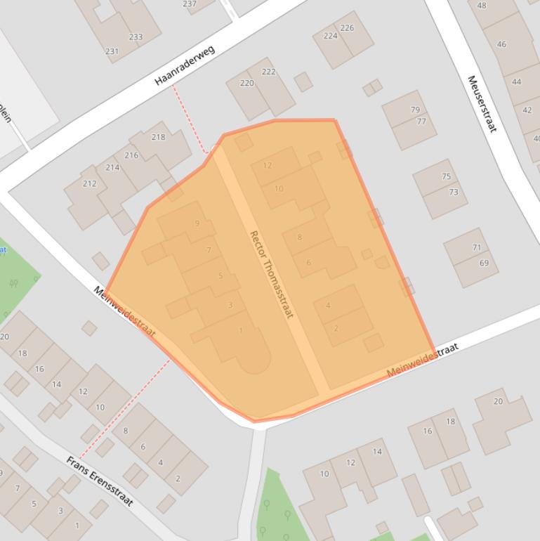 Kaart van postcodegebied 6464CS.