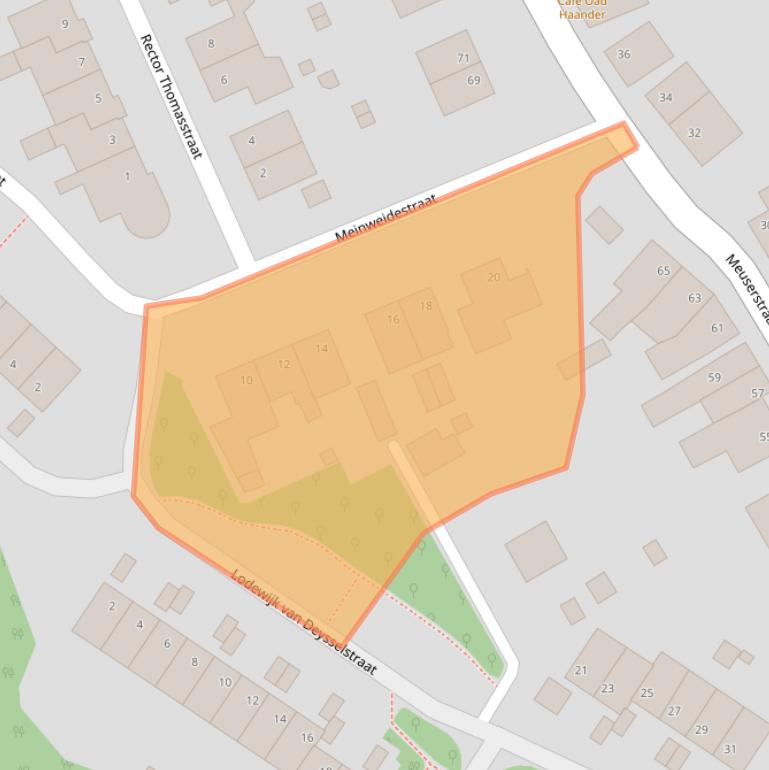 Kaart van postcodegebied 6464CT.