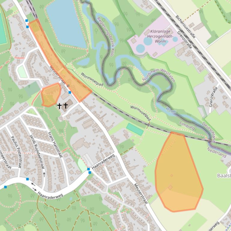 Kaart van postcodegebied 6464EJ.