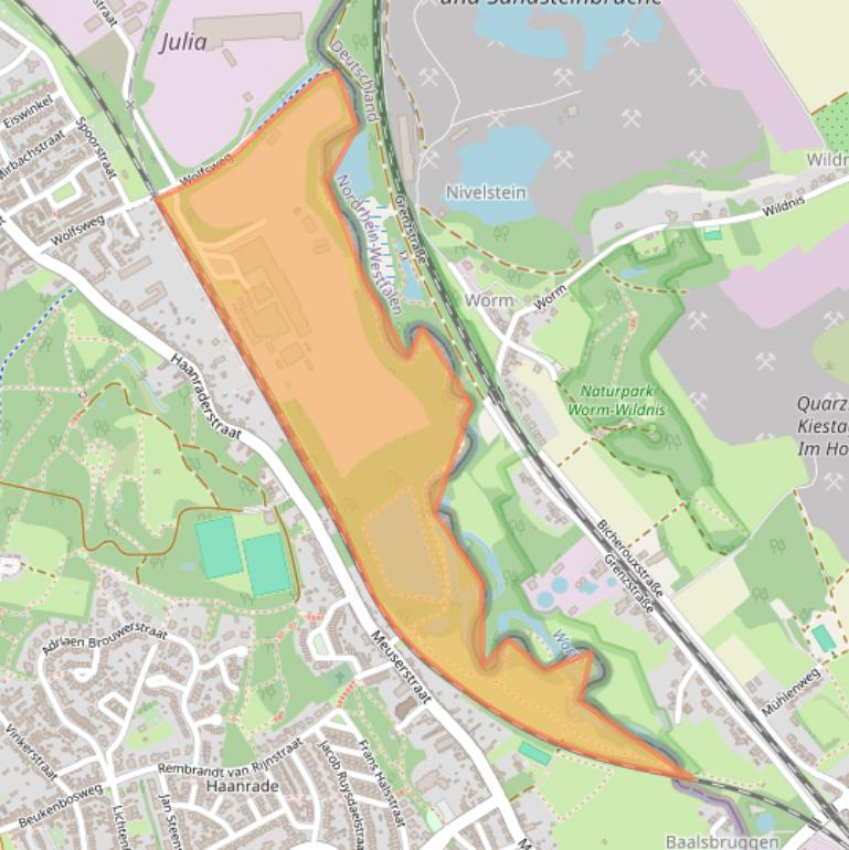 Kaart van postcodegebied 6464EZ.