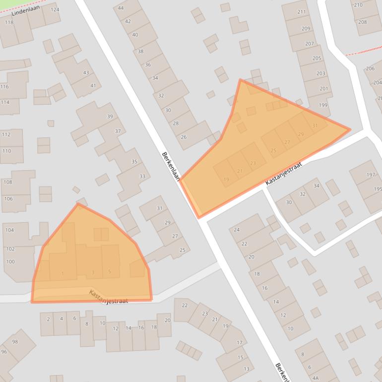 Kaart van postcodegebied 6464XJ.