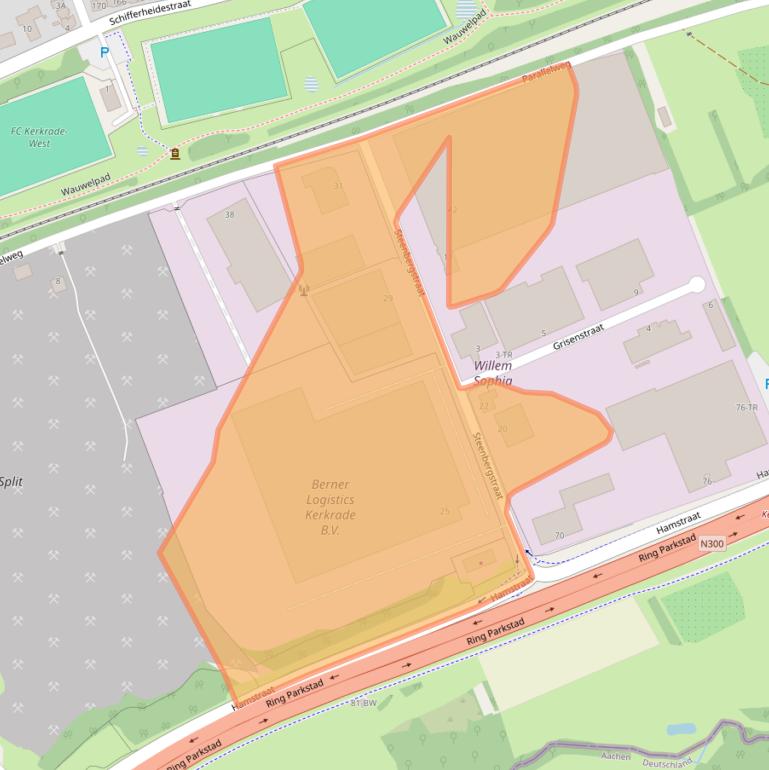 Kaart van postcodegebied 6465AB.