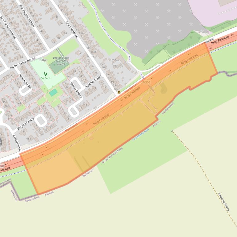 Kaart van postcodegebied 6465AE.