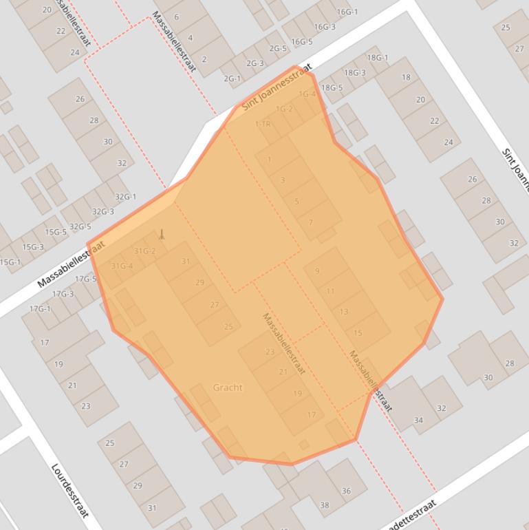 Kaart van postcodegebied 6465BJ.