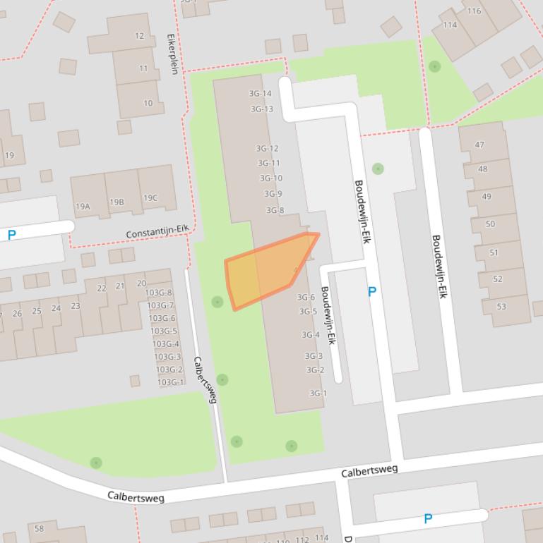 Kaart van postcodegebied 6465EE.