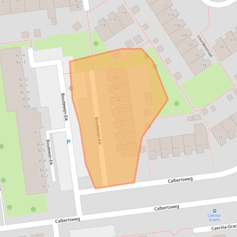 Kaart van postcodegebied 6465EG.