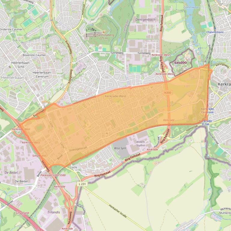 Kaart van postcodegebied 6466.