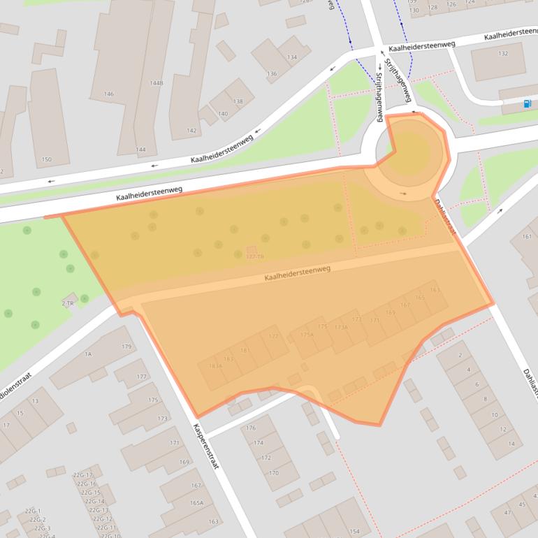 Kaart van postcodegebied 6466AD.