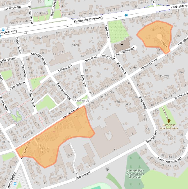 Kaart van postcodegebied 6466AJ.