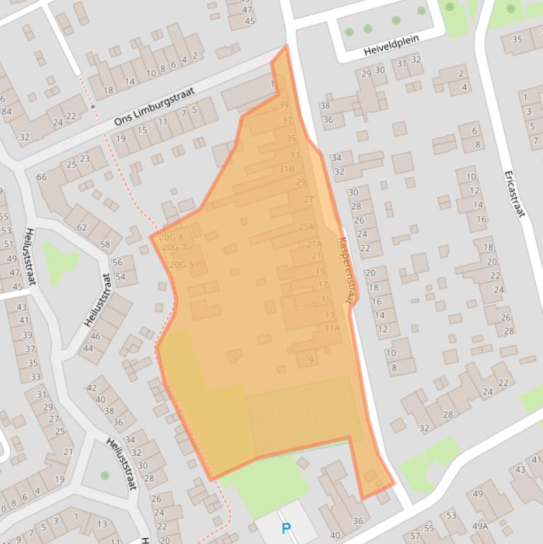 Kaart van postcodegebied 6466BD.