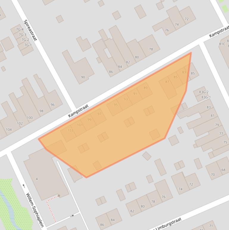 Kaart van postcodegebied 6466BS.