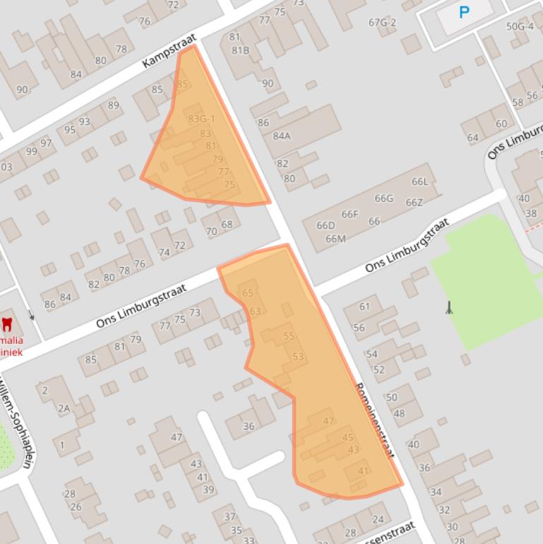 Kaart van postcodegebied 6466CL.