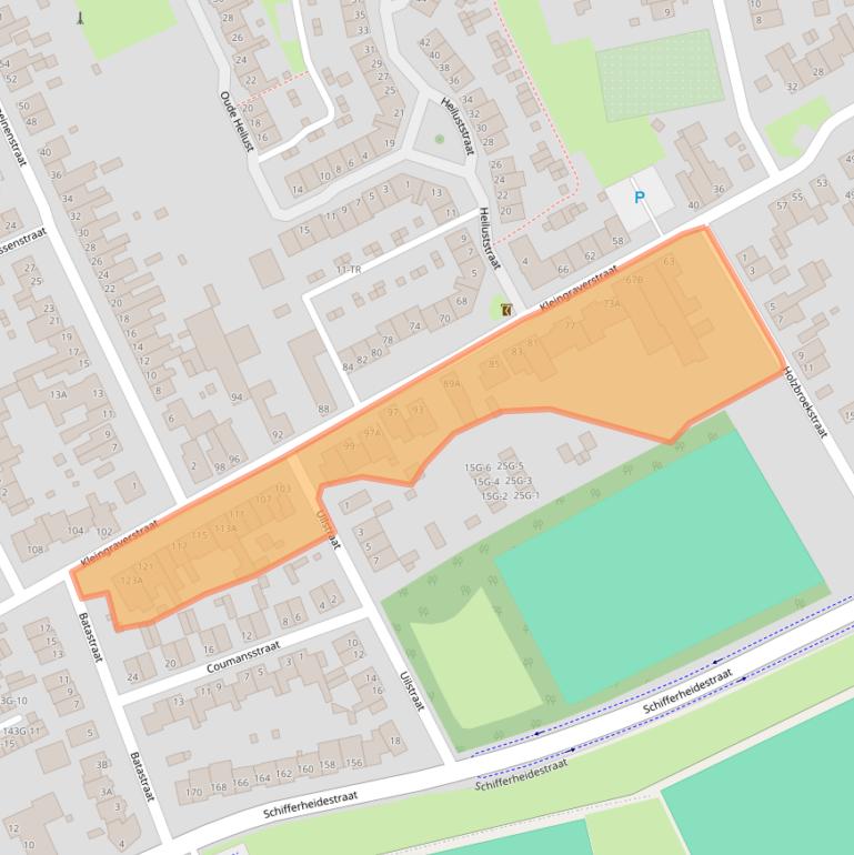 Kaart van postcodegebied 6466EB.