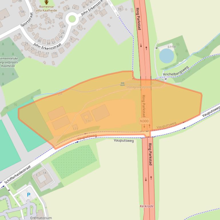 Kaart van postcodegebied 6466EZ.