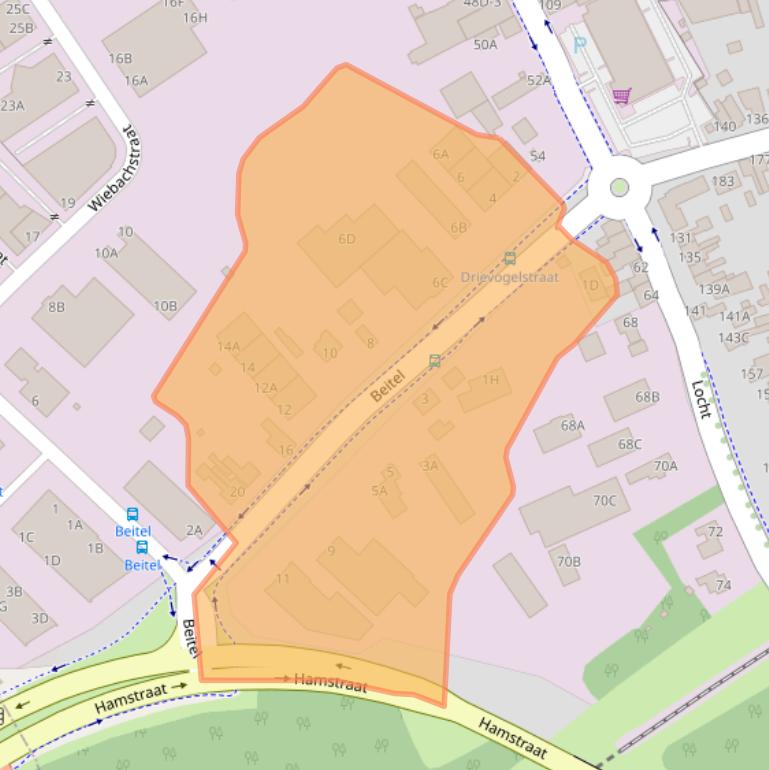 Kaart van postcodegebied 6466GZ.