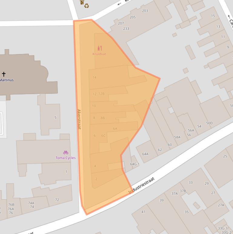 Kaart van postcodegebied 6466HH.