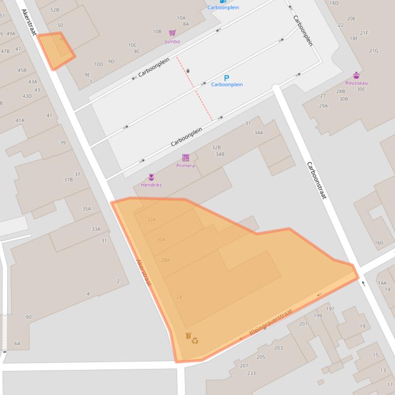 Kaart van postcodegebied 6466HJ.