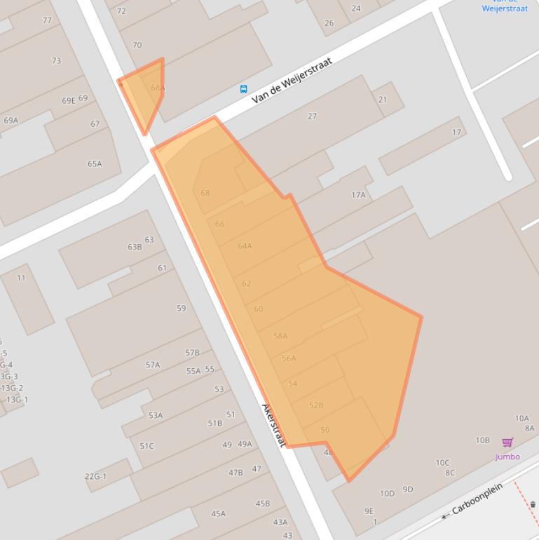 Kaart van postcodegebied 6466HK.