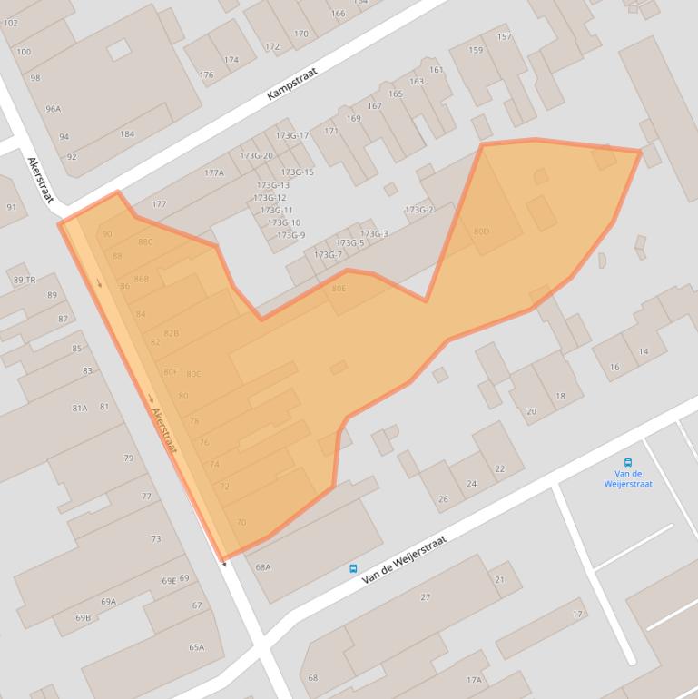 Kaart van postcodegebied 6466HL.