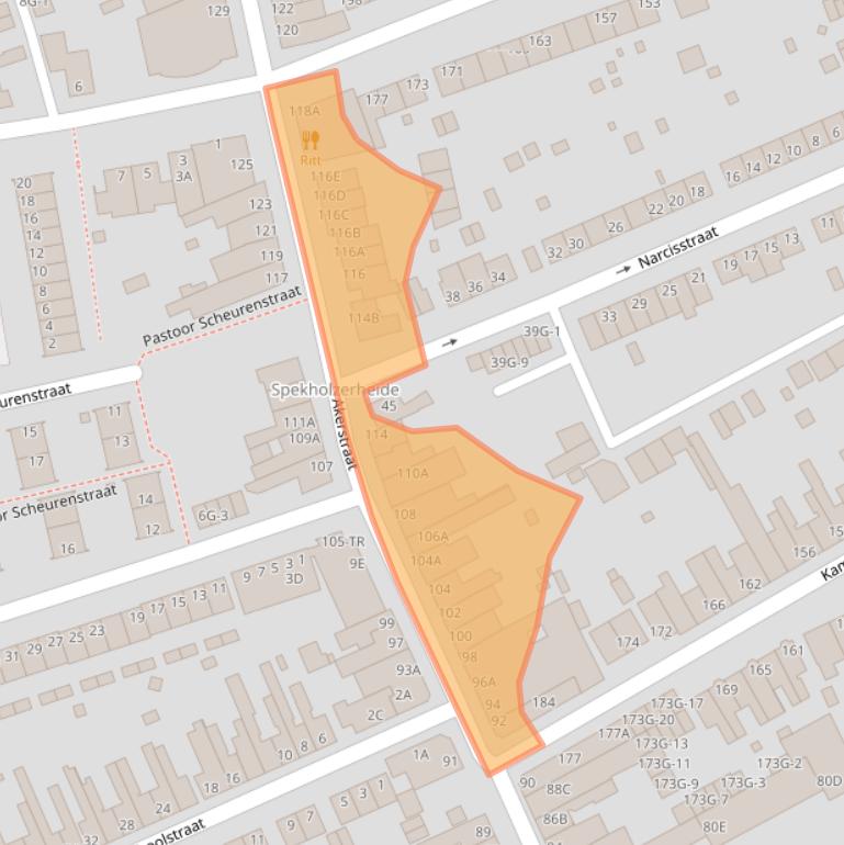 Kaart van postcodegebied 6466HM.