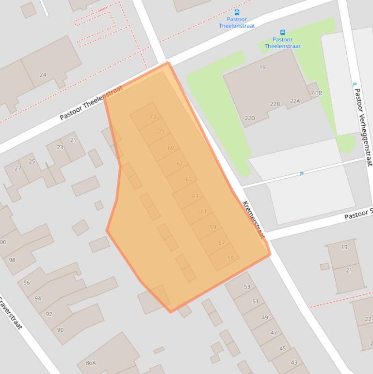 Kaart van postcodegebied 6466JB.