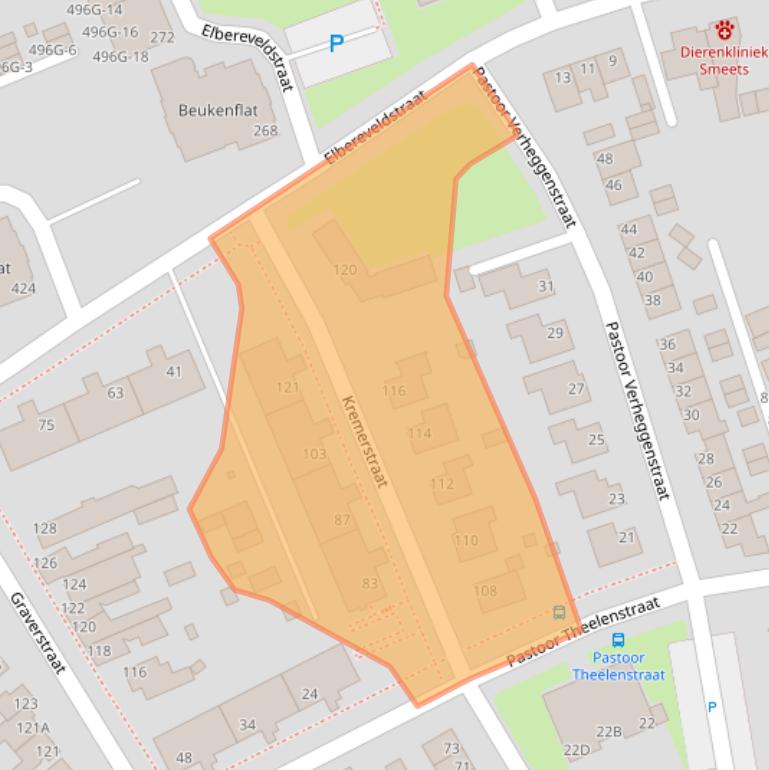 Kaart van postcodegebied 6466JC.